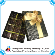 Stable customized packaging cardboard gift box with ribbon knot